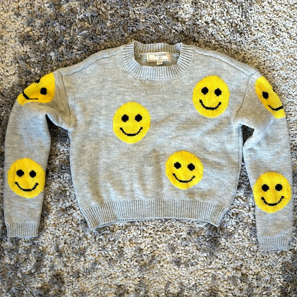 Little girl happy face sweater